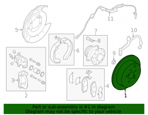 Brake disc rear right Subaru Forester 14-18 SJ 274/10mm