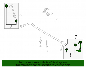 Front left stabilizer link Volvo S60 19-25
