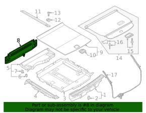 Front trunk floor lining for Audi Q8 19-25 black