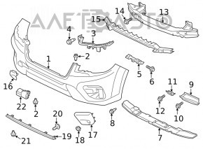 Lower front bumper trim Subaru Forester 19- SK black