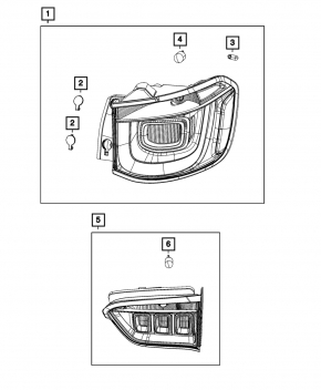 Jeep Compass 19-24 halogen right outer fender light, cracks in the glass