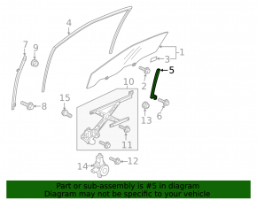 Honda CRZ 11-16 front right door glass guide short