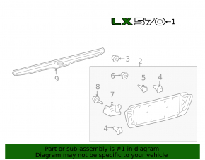 Emblem inscription LX570 trunk door Lexus LX570 08-21