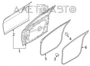 Door assembly front right Hyundai Sonata 20-22