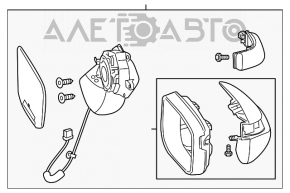 Right side mirror assembly for Acura RDX 13-NEW, 11 pins, turn signal, graphite