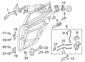 Plug outer handle rear left Kia Soul 14-19