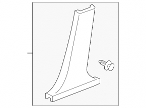 Black lower left center pillar trim for Honda Accord 13-17