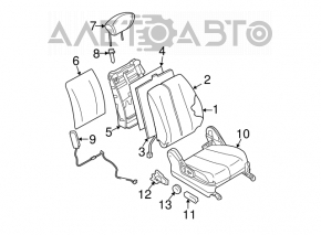 Nissan Murano z50 03-07 passenger seat without airbag, black velour