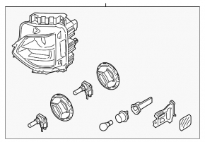 Headlight front left bare Hyundai Santa FE 19-20 halogen