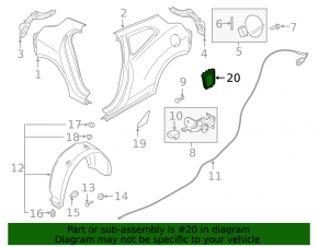 Left ventilation shield Hyundai Veloster 19-22