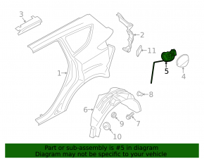 Ford Escape MK3 13-19 Fuel Filler Door Housing