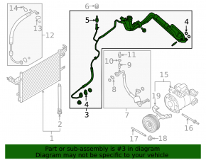 Air Conditioner Hose Rear Row Ford Flex 13-19