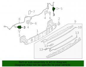 Rear bumper parking sensor external Mazda CX-9 16- without ring