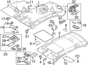 Driver's visor mounting hook VW Beetle 12-19 black
