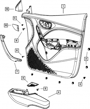 Mirror cover inner front right Dodge Dart 13-16