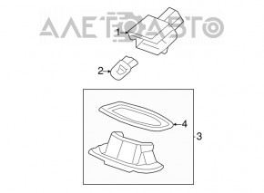 Trunk lid number plate light left Acura ILX 13-