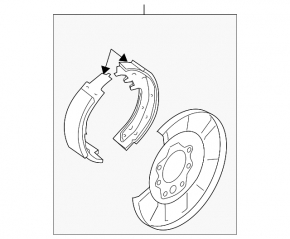 Rear left brake disc cover Nissan Rogue Sport 17-19 with parking brake mechanism