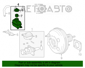 Toyota Highlander 14-19 Master Cylinder Reservoir with Cap
