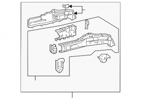 Side member right Toyota Prius 20 04-09 green