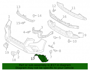 Subaru Ascent 23-26 front bumper grille left under fog lights