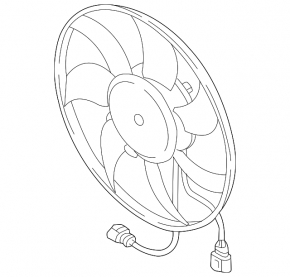 Cooling fan left VW Tiguan 18-24 350mm