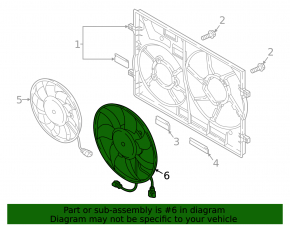 Cooling fan left VW Tiguan 18-24 350mm