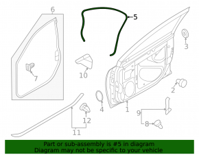Door seal front left Subaru Outback 20-23