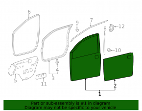 Bare front left door for Toyota Sienna 11-17