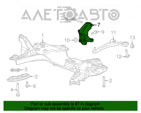 Front right trunnion Chrysler 200 15-17 with casing