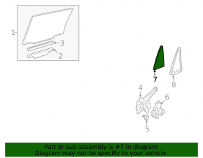 Door glass triangle rear right Toyota Rav4 06-12