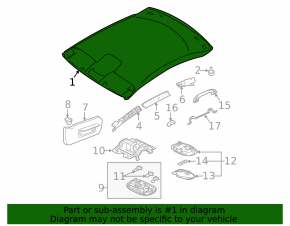 Mitsubishi Galant 2004-2006 gray headliner
