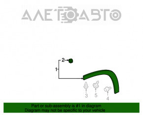 Rear right wing arch trim Toyota Highlander 14-19 rear, structure