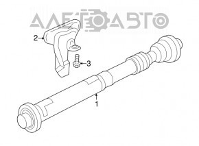 Front propeller shaft VW Touareg 11-17 3.6 rusty, dented, cracked boots