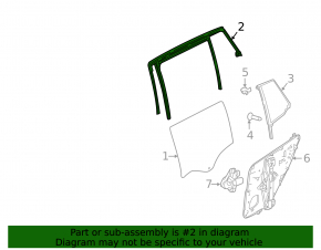 Rear right window seal for Infiniti QX30 17-19