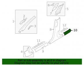 Hyundai Tucson 22-25 black inner rear left door sill plate