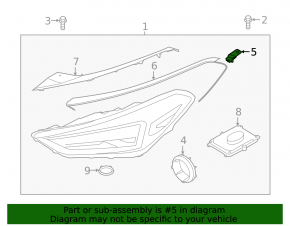 Upper left headlight mount for Hyundai Tucson 19-21