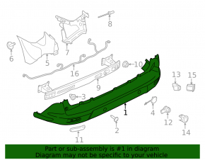 Rear bumper bare Ford Transit Connect MK2 13-18 structure