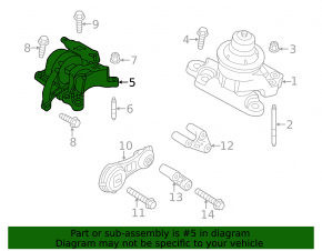 Left engine mount for Ford Explorer 11-19