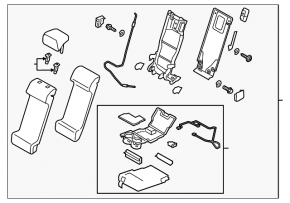 Rear seat armrest, 2nd row, Mazda CX-5 19-22, brown leather, with air conditioning buttons, with USB, dented