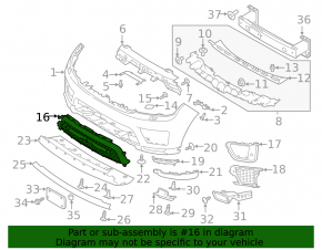 Land Rover Range Rover Sport 18-22 Autobiography, HSE, HST, Supercharged Front Bumper Lower Grille