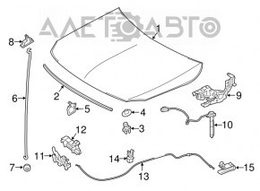 Bonnet hinge pyropatron right Mercedes GLA 15-20