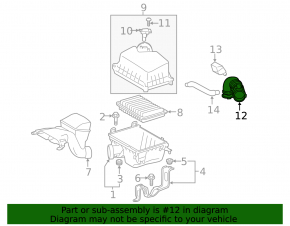 Air duct for inlet Toyota Highlander 14-19 2.7
