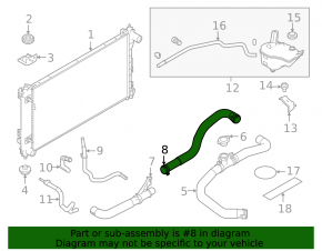 Cooling pipe lower Nissan Altima 19-24 2.5 rear