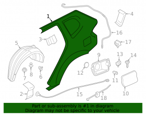Quarter wing rear right BMW X3 F25 11-17