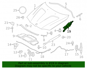 Hood hinge left BMW X3 F25 11-17
