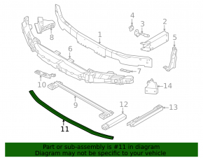 Lower front bumper reinforcement for BMW 2 F44 20-24 M pack