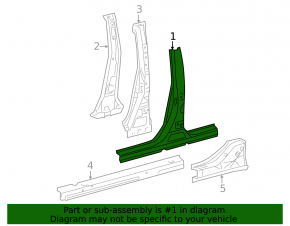 Body pillar central left Toyota Camry v50 12-14 usa sawed off