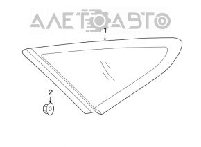 Rear left blind glass window Hyundai Sonata 15-19