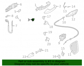 Plug for outer handle of rear left Audi A3 22-26