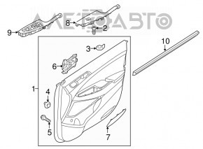 Front right window lift control for a Hyundai Tucson 16-21 with trim, scratches, broken fasteners